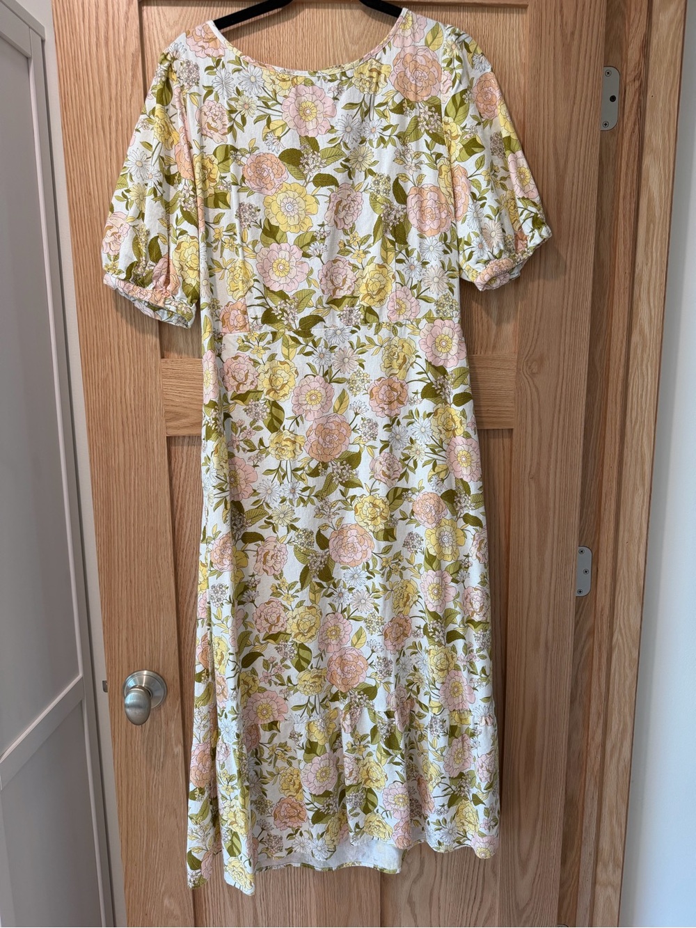Who What Wear Floral Midi Dress with open tie back